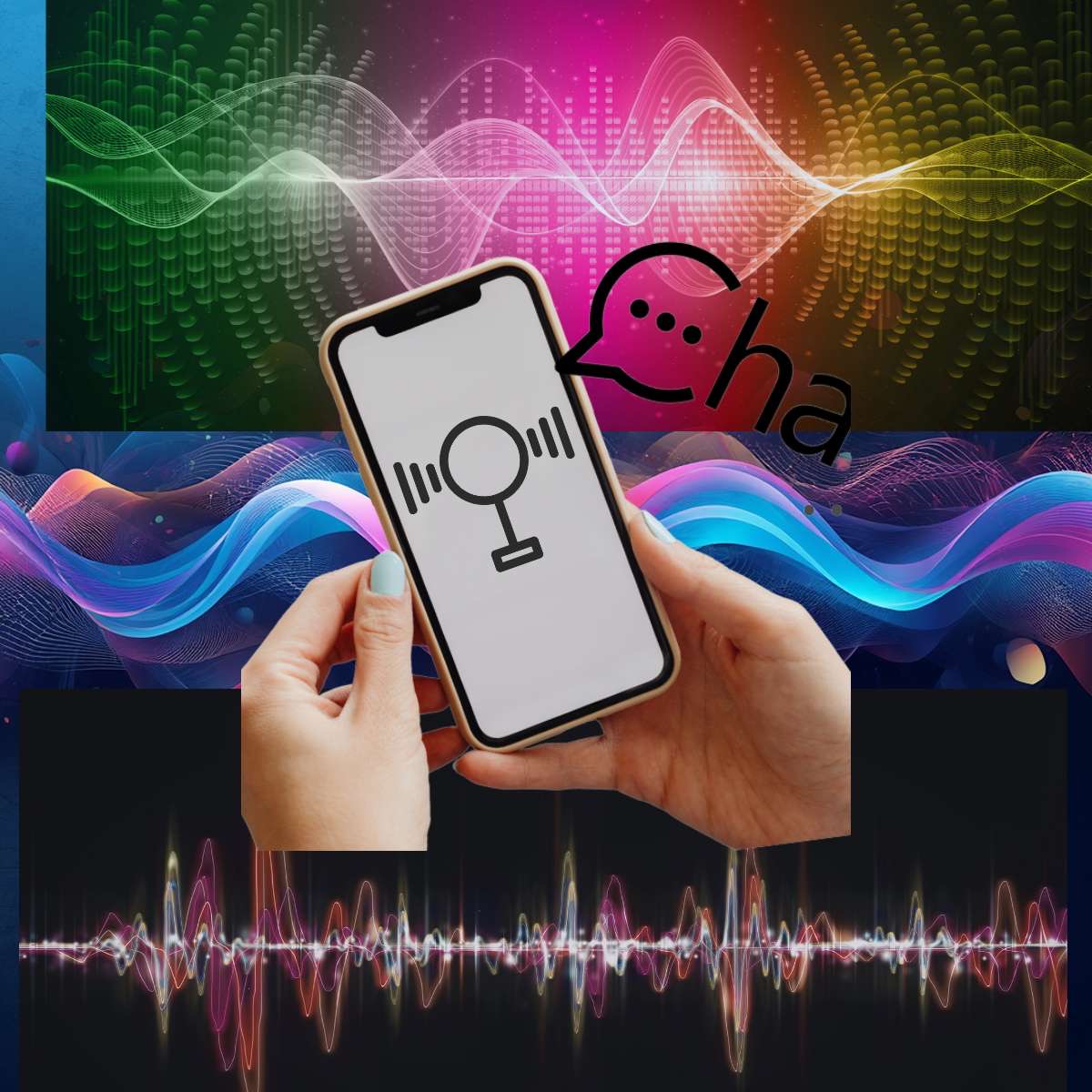 Mobile phone showing voice search interface for local dental services